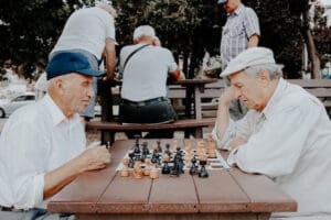 old men playing chess