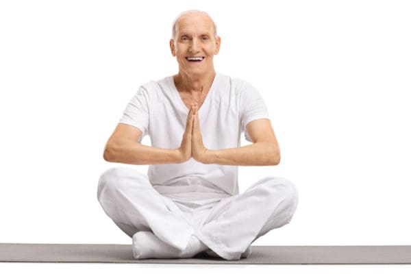 old man doing yoga