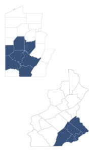 Pennsylvania counties served