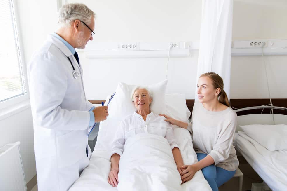 patient in hospital bed