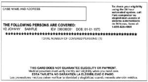 Illinois Medicaid card back