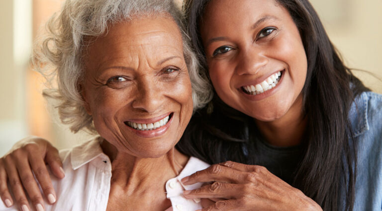 A close-up of two women.