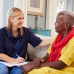 caregiver and patient talking