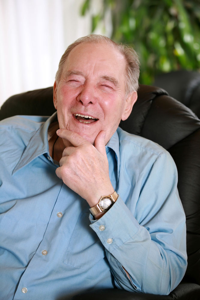 elderly man smiling