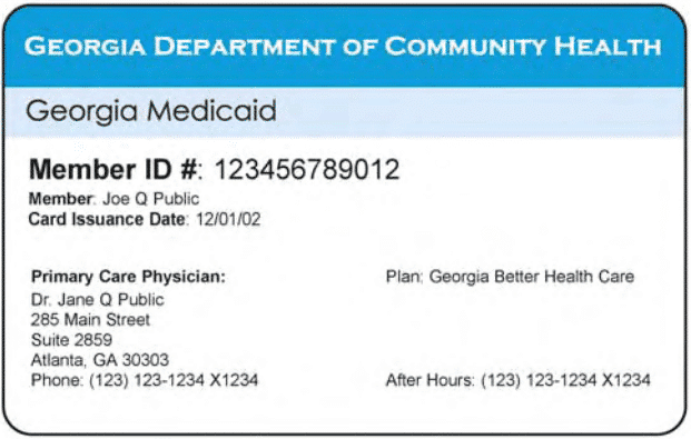 GA Medicaid card