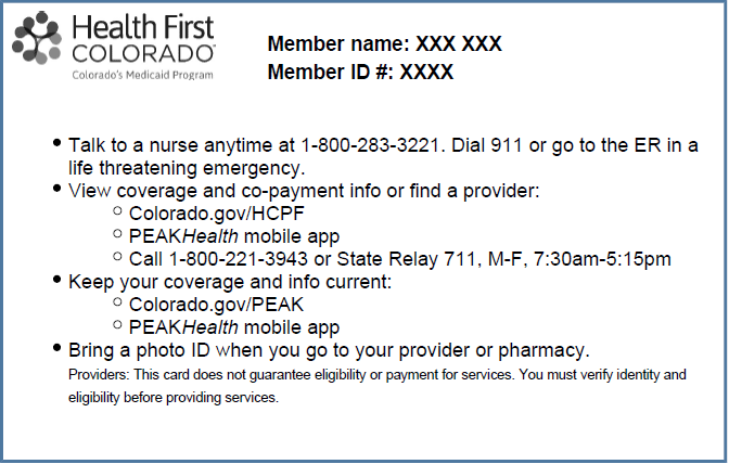 health first colorado card