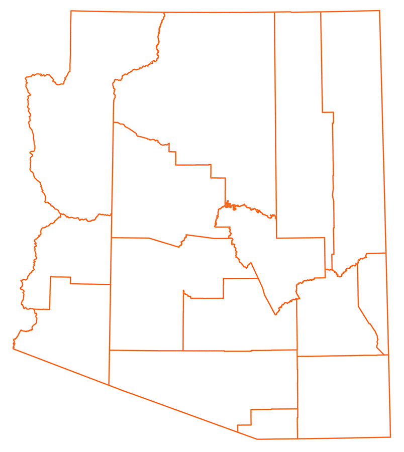 Map of Arizona counties