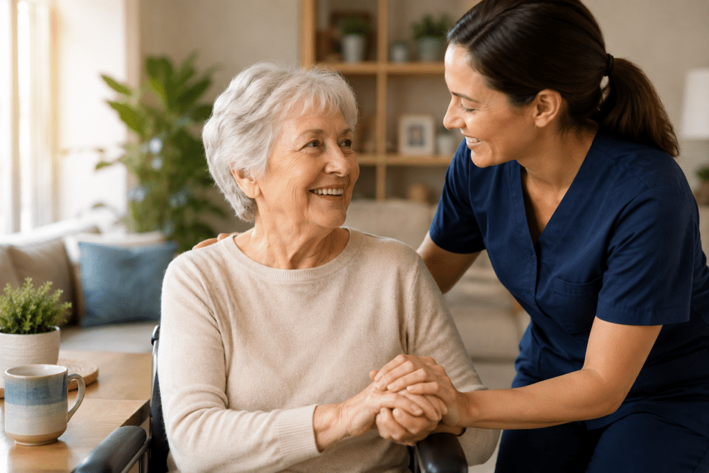 MLTC New York nurse with eldelry patient